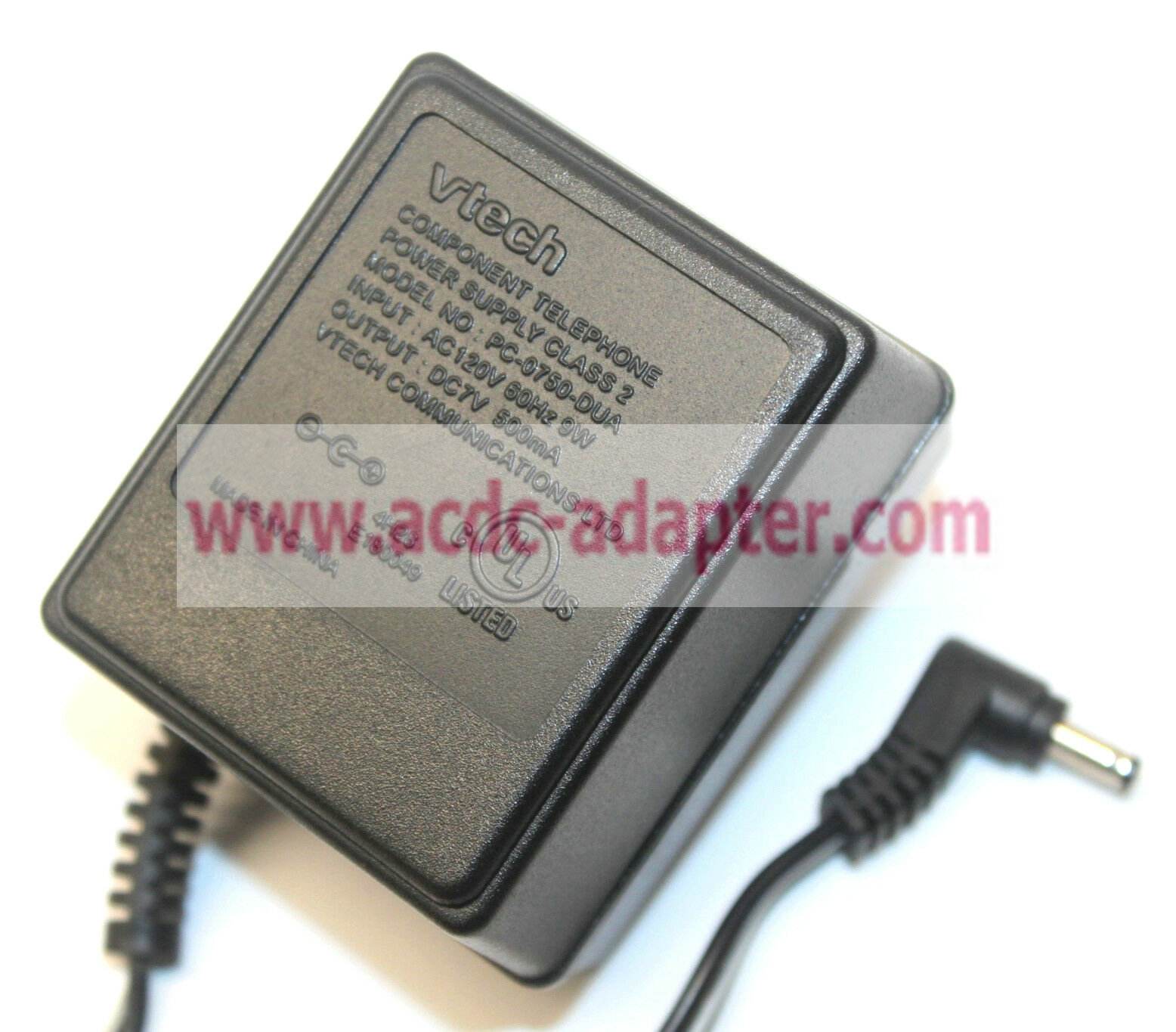 Original DC7V 500mA Vtech PC-0750-DUA Plug-In Class 2 Power Supply for Component